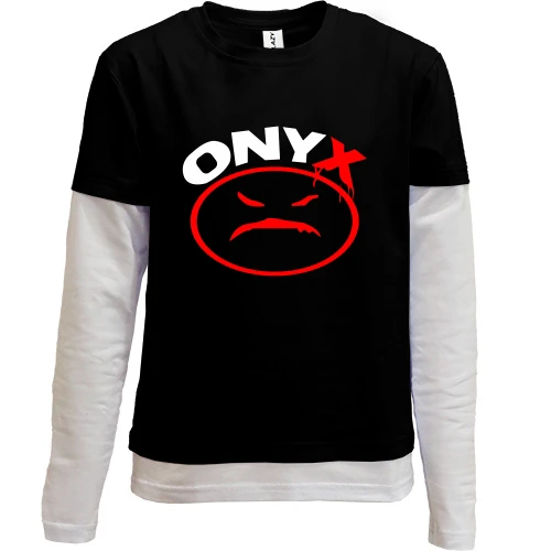 Комбинированный детский лонгслив, черный, Onyx (2)