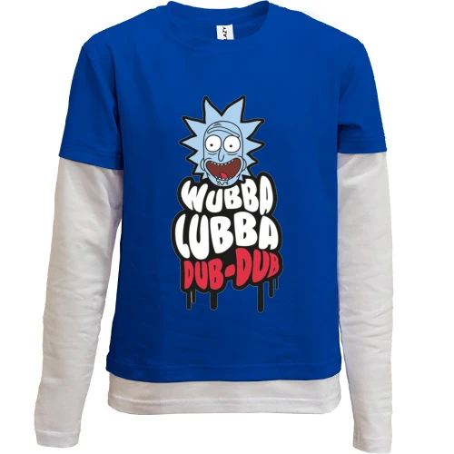 Комбинированный детский лонгслив Wubba Lubba Dub-Dub