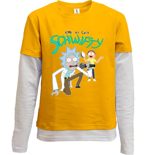 Комбінований дитячий лонгслів Time to get Schwifty