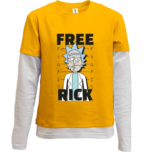 Комбинированный детский лонгслив Free Rick