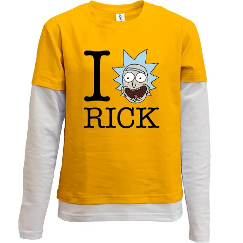 Комбинированный детский лонгслив Rick And Morty - I Love Rick
