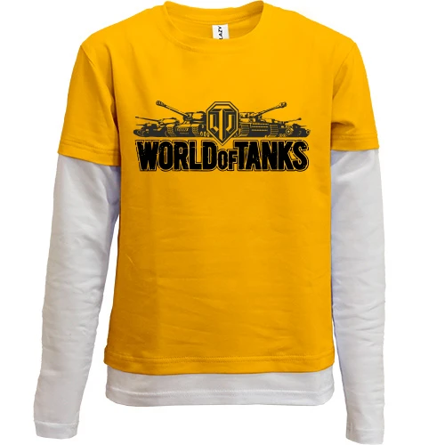 Комбинированный детский лонгслив, желтый, World of Tanks Контур