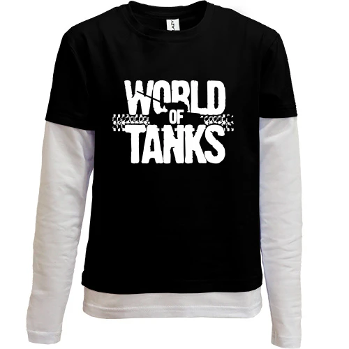 Комбинированный детский лонгслив, черный, World of Tanks (glow)