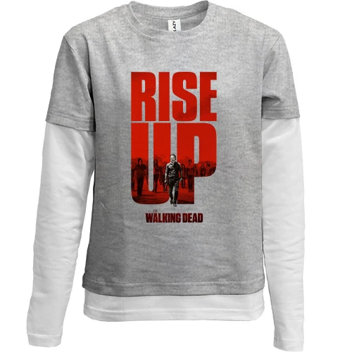 Комбинированный детский лонгслив, серый, The Walking Dead - Rise Up