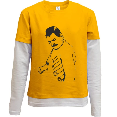 Комбинированный детский лонгслив, желтый, Freddie Mercury