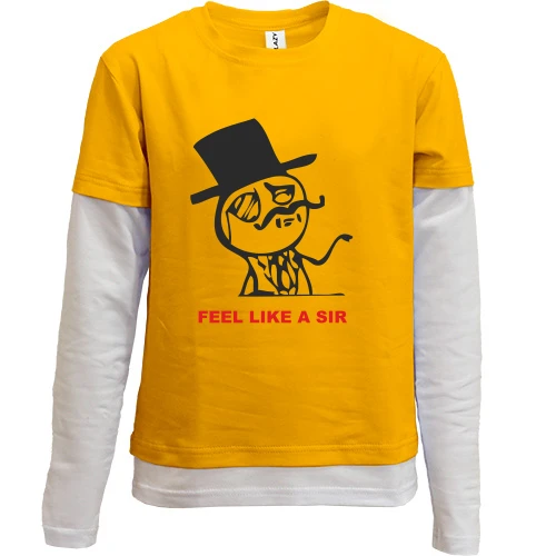 Комбинированный детский лонгслив, желтый, Feel Like a Sir 2