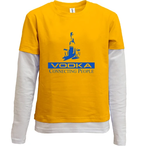 Комбинированный детский лонгслив, желтый, Vodka connecting people