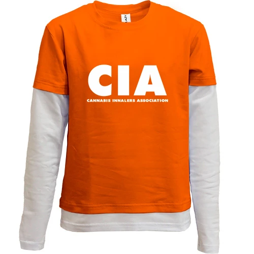 Комбинированный детский лонгслив, оранжевый, CIA
