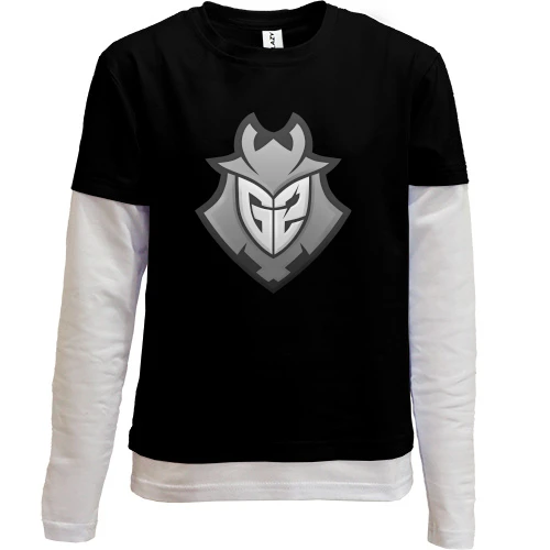 Комбінований дитячий лонгслів, чорний, G2 Esports