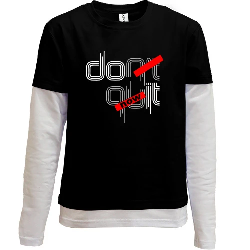 Комбинированный детский лонгслив, черный, Dont Quit