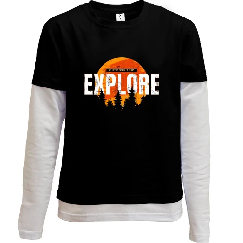 Комбинированный детский лонгслив, черный, Explore - The Great Outdoor (2)