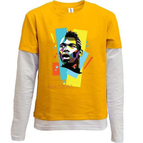 Комбинированный детский лонгслив с Paul Pogba (Поль Погба)