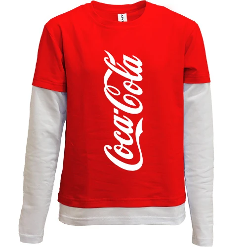 Комбинированный детский лонгслив, Красный, Coca-Cola (2)