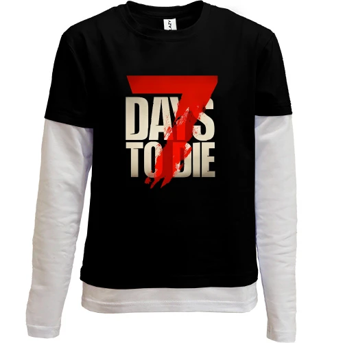 Комбинированный детский лонгслив, черный, 7 Days to Die