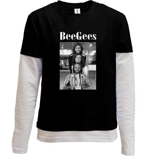 Комбинированный детский лонгслив, черный, Bee Gees