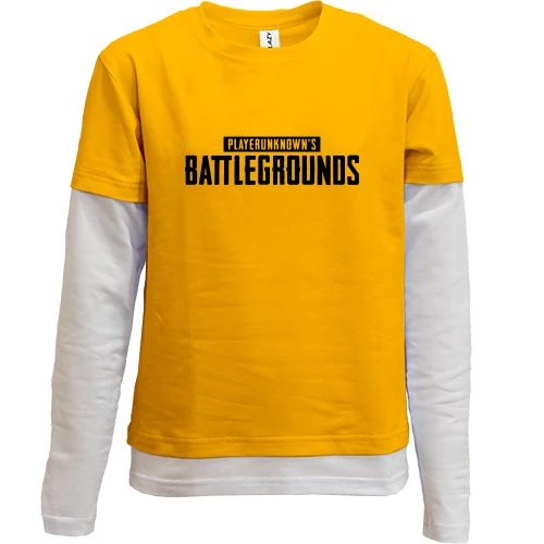 Комбинированный детский лонгслив, желтый, PlayerUnknown’s Battlegrounds logo (2)