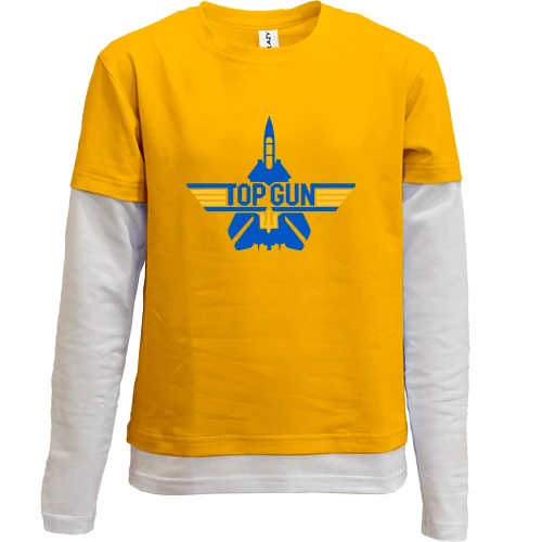 Комбінований дитячий лонгслів, хакі, Top Gun Ua (2)