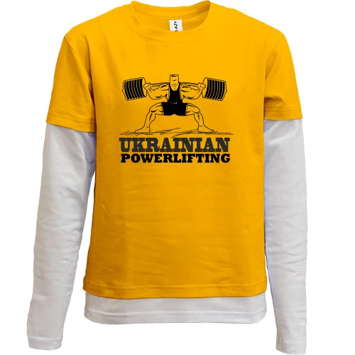 Комбинированный детский лонгслив, желтый, Ukranian powerlifting