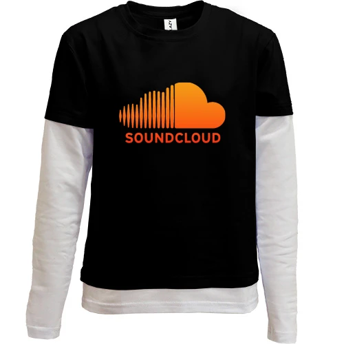 Комбинированный детский лонгслив, черный, SoundCloud (2)