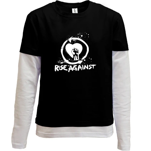 Комбинированный детский лонгслив, черный, Rise Against