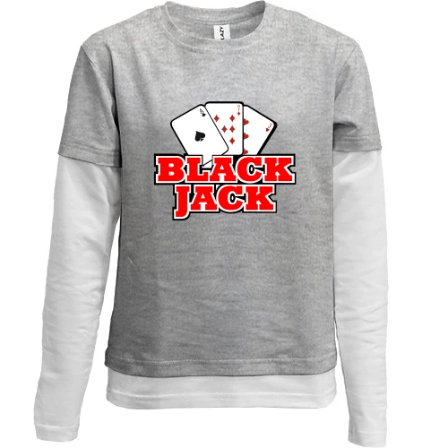 Комбинированный детский лонгслив, синий, Black Jack
