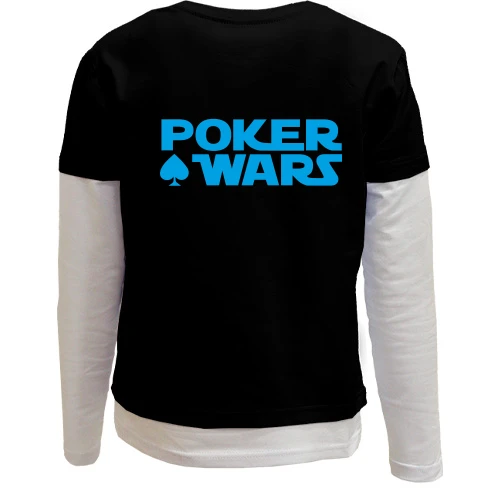 Комбинированный детский лонгслив, черный, Poker WARS 2