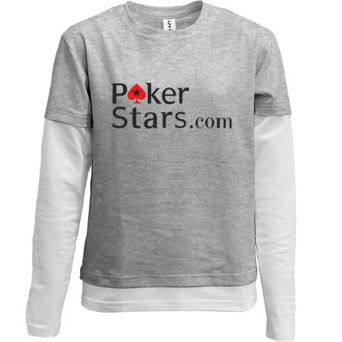 Комбинированный детский лонгслив, желтый, Poker Stars.com