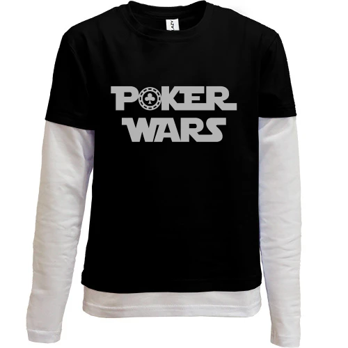 Комбинированный детский лонгслив, черный, Poker Wars