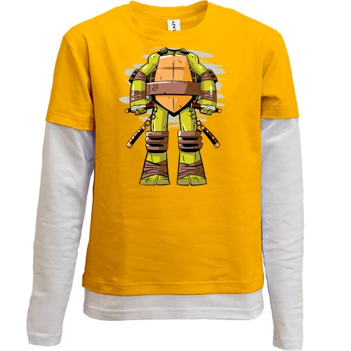 Комбинированный детский лонгслив с туловищем черепашки нинзя