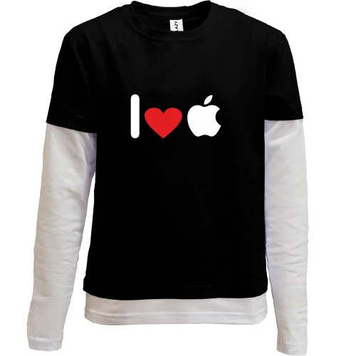 Комбинированный детский лонгслив I love apple