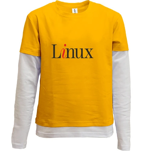 Комбинированный детский лонгслив, желтый, Linux