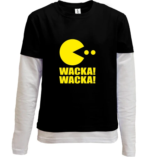 Комбинированный детский лонгслив, Черный, Pac-man