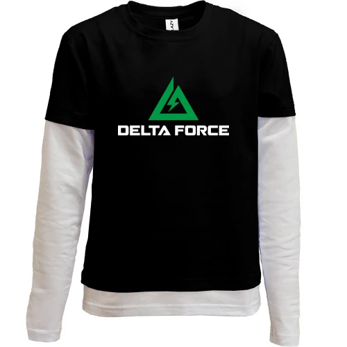 Комбинированный детский лонгслив, черный, Delta Force