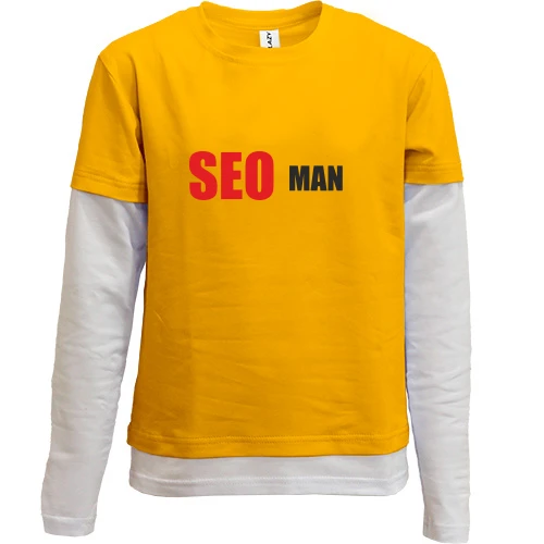 Комбінований дитячий лонгслів, жовтий, seo man