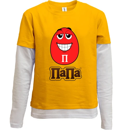 Комбинированный детский лонгслив, желтый, M&M’s (Папа)