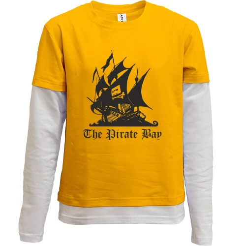 Комбинированный детский лонгслив, желтый, The Pirate Bay