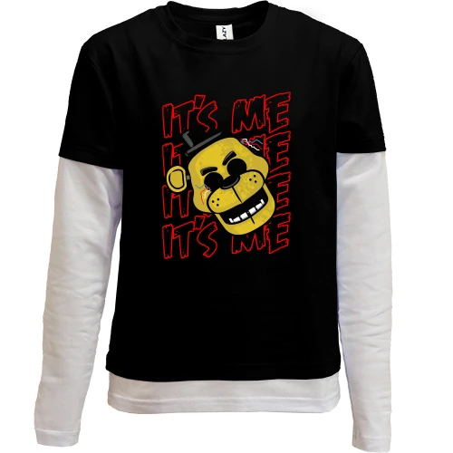 Комбинированный детский лонгслив, черный, FNAF Kiss Me