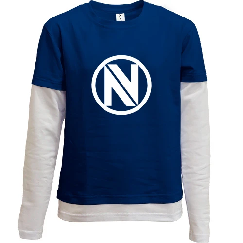 Комбинированный детский лонгслив, синий, Team Envyus