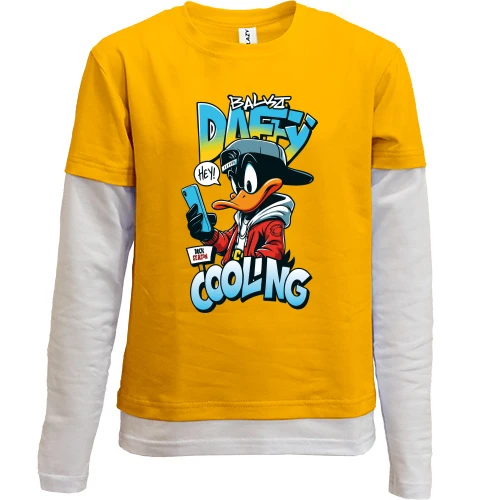 Комбинированный детский лонгслив, желтый, Daffy Cooling