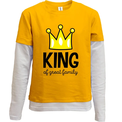 Комбинированный детский лонгслив, желтый, King af great family