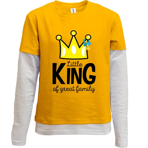 Комбінований дитячий лонгслів Little king af great family