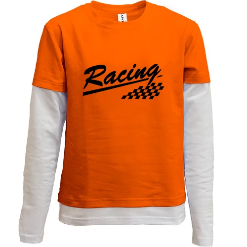 Комбинированный детский лонгслив, красный, Racing