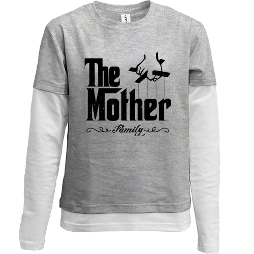 Комбінований дитячий лонгслів, сірий, The mother (family)