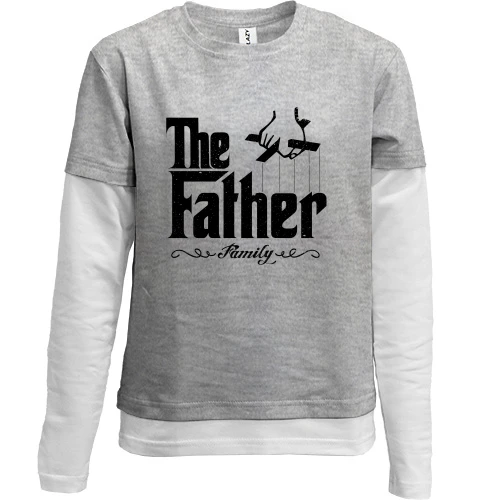 Комбинированный детский лонгслив, серый, The father (family)