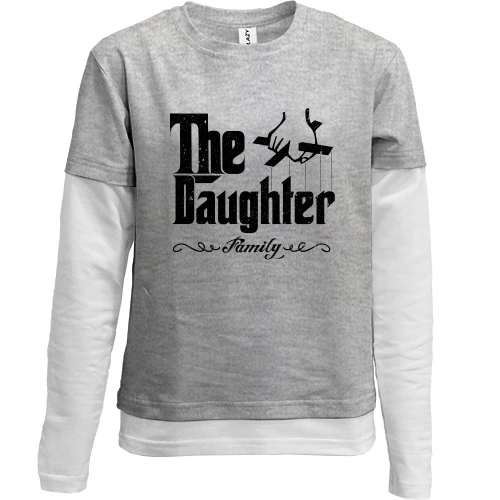 Комбінований дитячий лонгслів, сірий, The daughter (family)