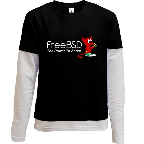 Комбінований дитячий лонгслів, чорний, FreeBSD uniform type2