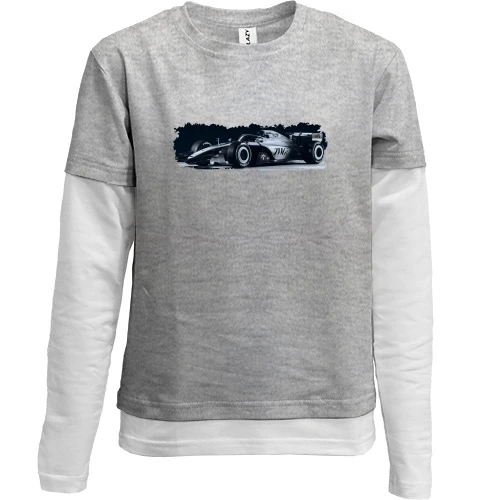 Комбинированный детский лонгслив, Серый, Cadillac F1