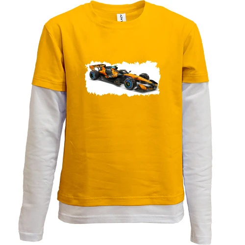 Комбинированный детский лонгслив, желтый, McLaren F1