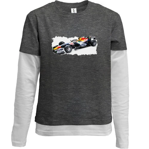 Комбинированный детский лонгслив, Серый, RB F1