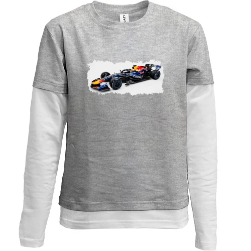 Комбинированный детский лонгслив, Серый, Red Bull F1